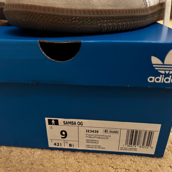 Adidas Samba-cloud white - women’s 10 men’s 9 - Picture 3 of 7